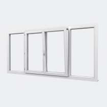 Fenêtre PVC gamme Design 2 vantaux dont 1 oscillo-battant 2 fixes  ouvert