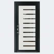 Porte entrée ALU gamme Crystal modèle Agate 1 à 1 vantail barre