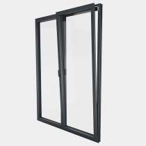 Porte Fenêtre ALU gamme Titans 1 vantail oscillo-battant 1 fixe ouvert