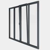 Porte Fenêtre ALU gamme Titans 2 vantaux dont 1 oscillo-battant 2 fixes ouvert