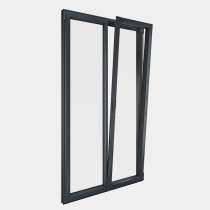 Porte Fenêtre ALU gamme Titans+ 2 vantaux dont 1 oscillo-battant ouvert