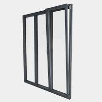 Porte Fenêtre ALU gamme Titans+ 2 vantaux dont 1 oscillo-battant 1 fixe ouvert