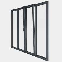 Porte Fenêtre ALU gamme Titans+ 2 vantaux dont 1 oscillo-battant 2 fixes ouvert