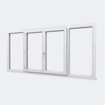 Fenêtre PVC gamme Design 2 vantaux dont 1 oscillo-battant 2 fixes fermé