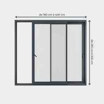 Baie coulissante ALU Gamme HighMaxx 2 vantaux 2 rails ouvert