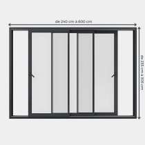 Baie coulissante ALU Gamme HighMaxx 3 vantaux 3 rails ouvert