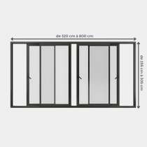 Baie coulissante ALU Gamme HighMaxx 4 vantaux 2 rails ouvert