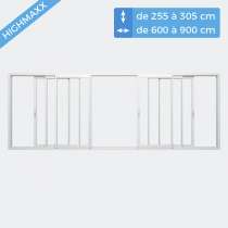 Baie coulissante ALU Gamme HighMaxx 6 vantaux 3 rails ouvert