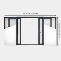 Baie coulissante ALU Gamme HighMaxx Galandage 2 vantaux - 2 rails (refoulement du même côté) ouvert