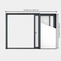 Baie coulissante ALU Gamme HighMaxx Galandage 2 vantaux - 2 rails (refoulement du même côté) ouvert