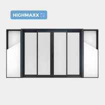 Baie coulissante ALU Gamme HighMaxx Galandage 4 vantaux - 2 rails (refoulement de chaque côté) fermé