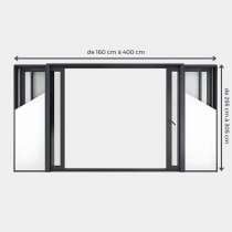 Baie coulissante ALU Gamme HighMaxx Galandage 4 vantaux - 2 rails (refoulement de chaque côté) ouvert
