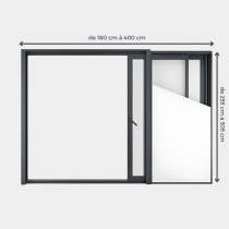 Baie coulissante ALU Gamme HighMaxx Galandage 2 vantaux - 1 rail (refoulement de chaque côté) ouvert