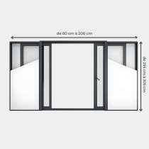 Baie coulissante ALU Gamme HighMaxx Galandage 2 vantaux - 1 rail (refoulement de chaque côté) ouvert