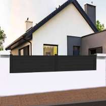 Clôture en ALU rainurée et droite gris anthracite