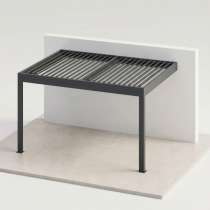 pergola bioclimatique sur mesure manuelle appui facade 2 pieds lames perpendiculaires