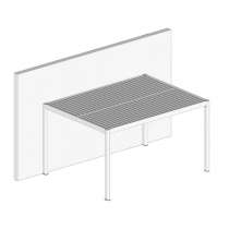 pergola bioclimatique sur mesure manuelle autoportante 4 pieds lames perpendiculaires