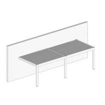 pergola bioclimatique sur mesure motorisee appui facade 3 pieds lames perpendiculaires