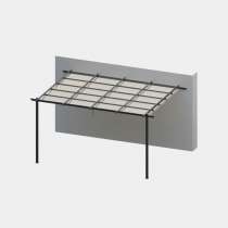 3D de la pergola manuelle toile appui facade 2 pieds