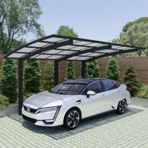 Carport standard avec structure ALU autoportant 2 modules pour abriter véhicule