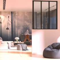 Verrière ALU sur mesure 3 vitrages simple sur cloison