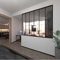 Verrière ALU sur mesure 6 vitrages simple sur cloison