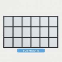 Verrière ALU sur mesure 6 vitrages 2 traverses