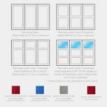 Composition possibles de la porte de garage battante ALU à la française 2 vantaux