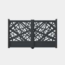 Portail battant Aluminium sur mesure panneau ajouré décor RAL7016