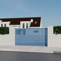 Portail coulissant Aluminium sur mesure lames verticales RAL5014