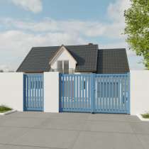 Portillon Aluminium sur mesure tubes verticaux RAL5014