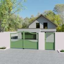 Portail battant et portillon Aluminium sur mesure imitation fer forgé RAL6021