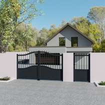 Portillon Aluminium sur mesure avec tôle et barreaux anthracite