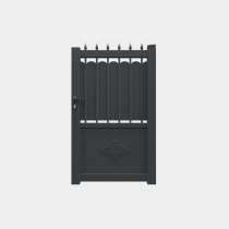 Portillon Aluminium sur mesure avec tôle et barreaux RAL7016