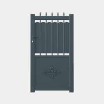 Portillon Aluminium sur mesure avec tôle et barreaux gris