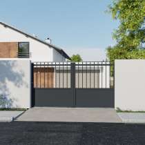 Portail Aluminium coulissant sur mesure effet battant anthracite