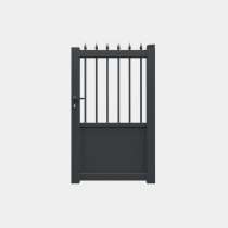 Portillon Aluminium sur mesure avec tôle et barreaux RAL7016