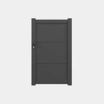 Portillon Aluminium sur mesure plein avec traverses RAL 7016