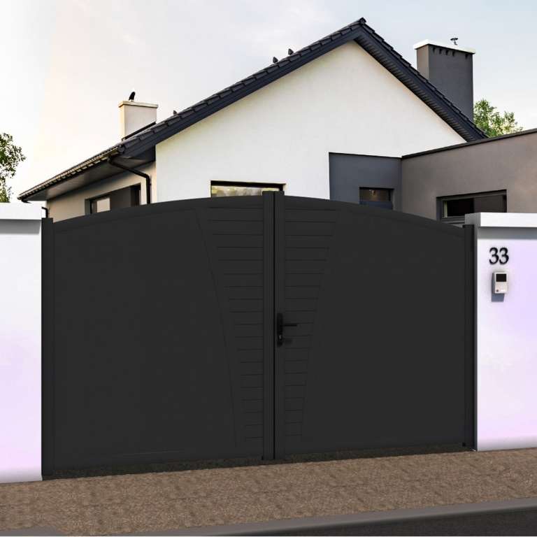 Portail battant en ALU gris anthracite