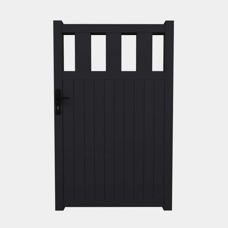 Portillon droit ajouré avec lames verticales en ALU
