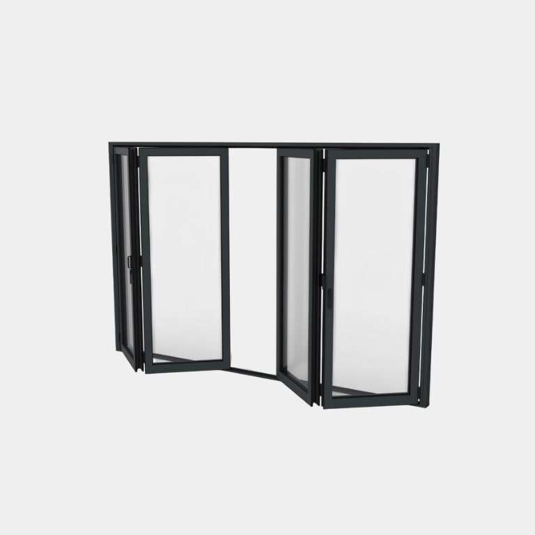Porte pliante ALU 4 vantaux (2+2) ouverte