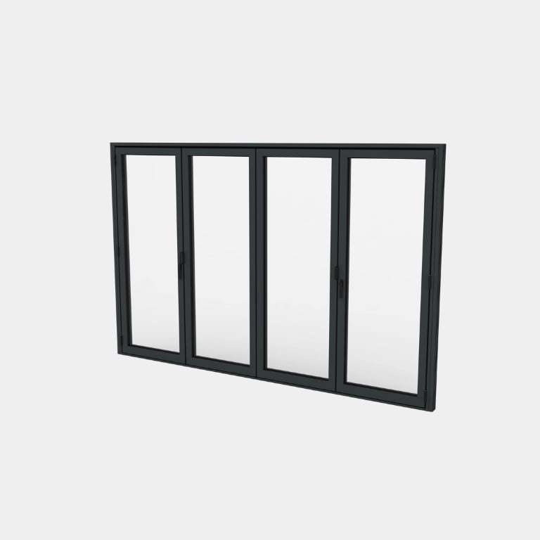 Porte pliante ALU 4 vantaux (2+2) fermée