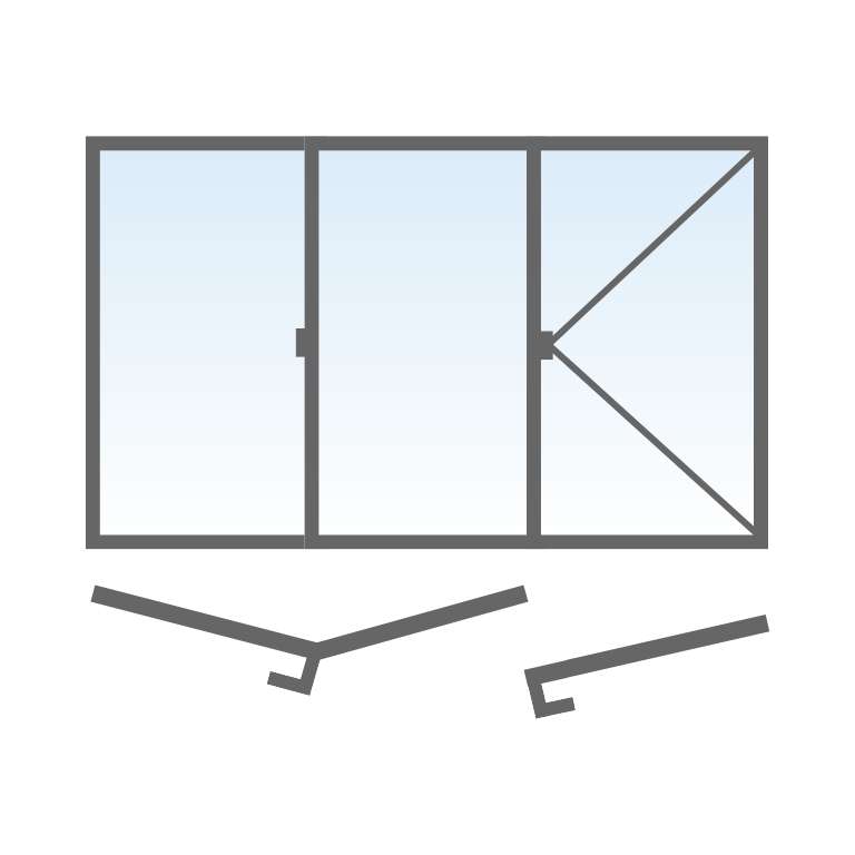 Schéma fenêtre pliante ALU 3 vantaux (2+1)