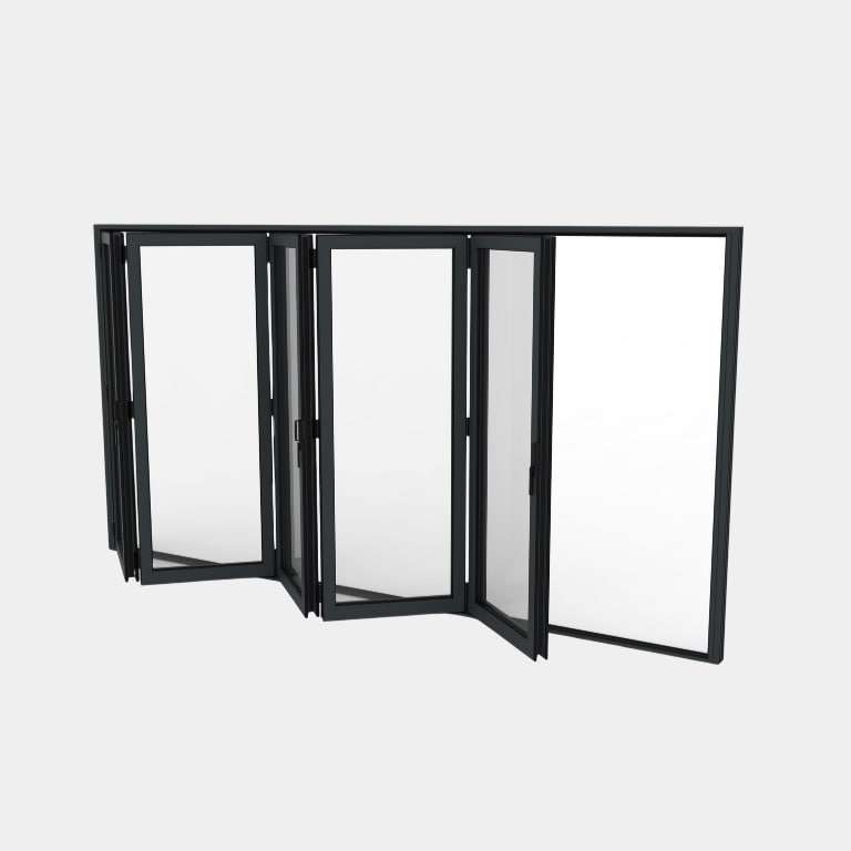 Porte pliante ALU 5 vantaux (5+0) ouverte
