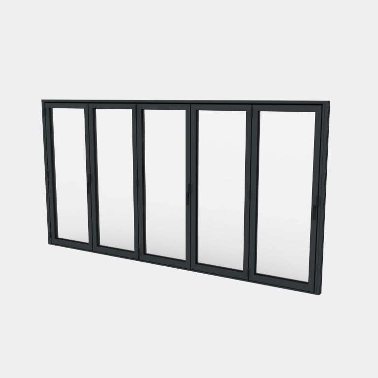 Porte pliante ALU 5 vantaux (5+0) fermée