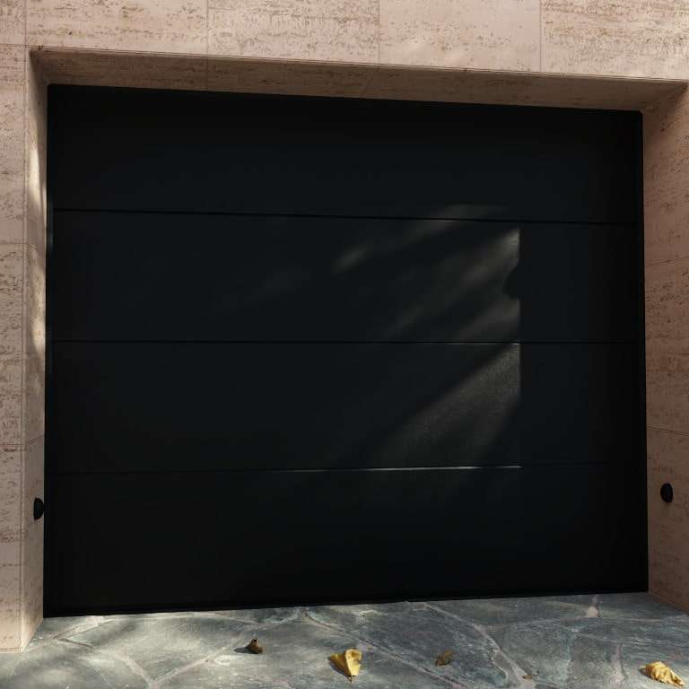 Porte de garage sectionnelle noire