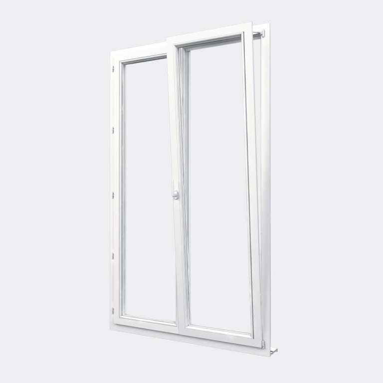 Porte Fenêtre PVC gamme Confort 2 vantaux dont 1 oscillo-battant ouvert