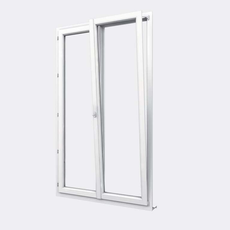 Porte Fenêtre PVC gamme Design 2 vantaux dont 1 oscillo-battant ouvert