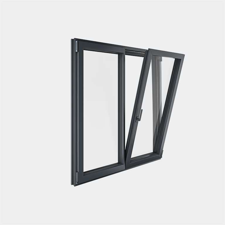 Fenêtre ALU gamme Titans 2 vantaux dont 1 oscillo-battant ouvert