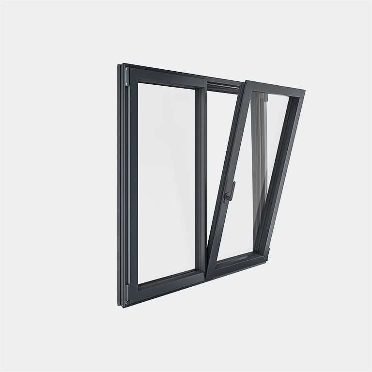 Fenêtre ALU gamme Titans+ 2 vantaux dont 1 oscillo-battant ouvert